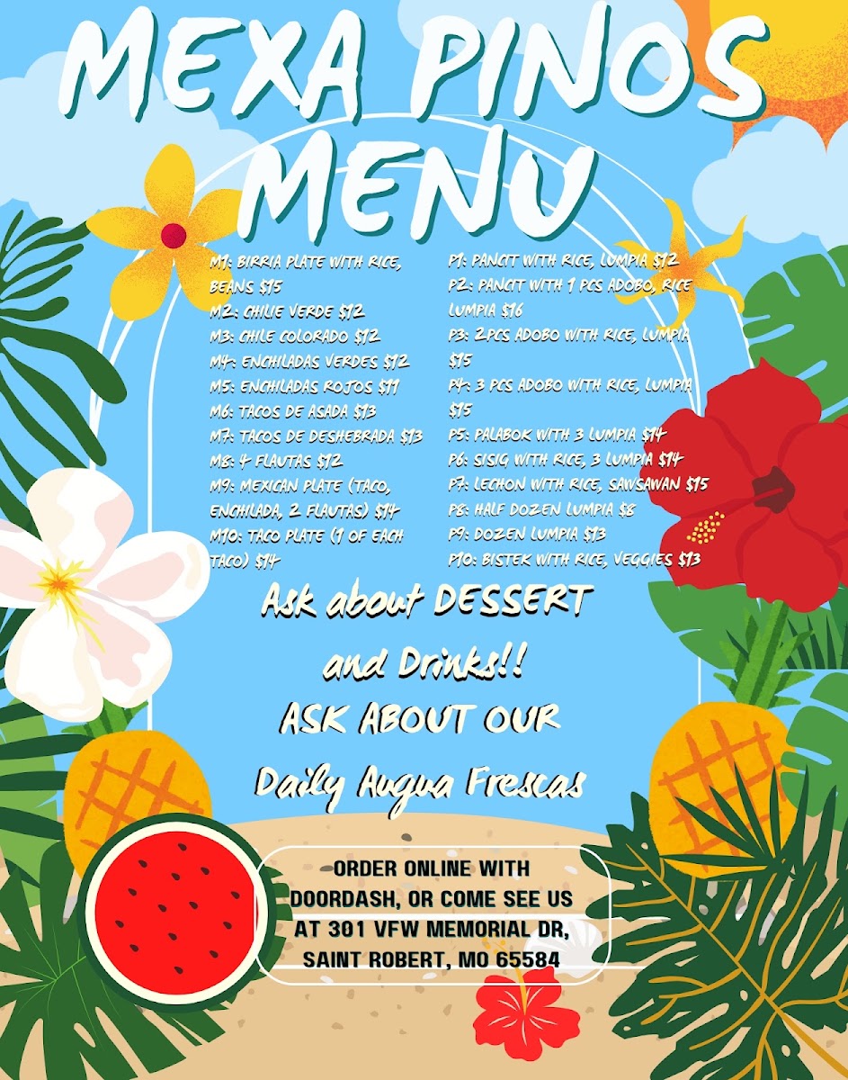 Mexa Pinos menu board