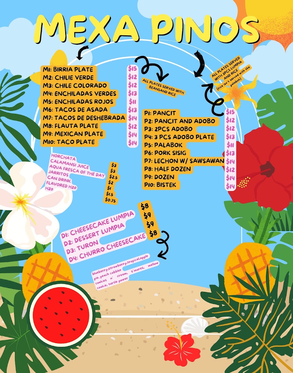 Mexa Pinos menu board
