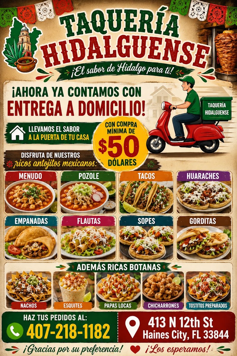 Taqueria Hidalguense 1 menu board
