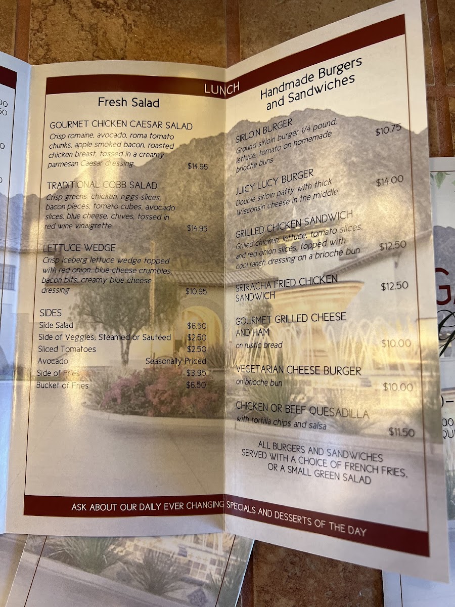 Legacy Grill menu board