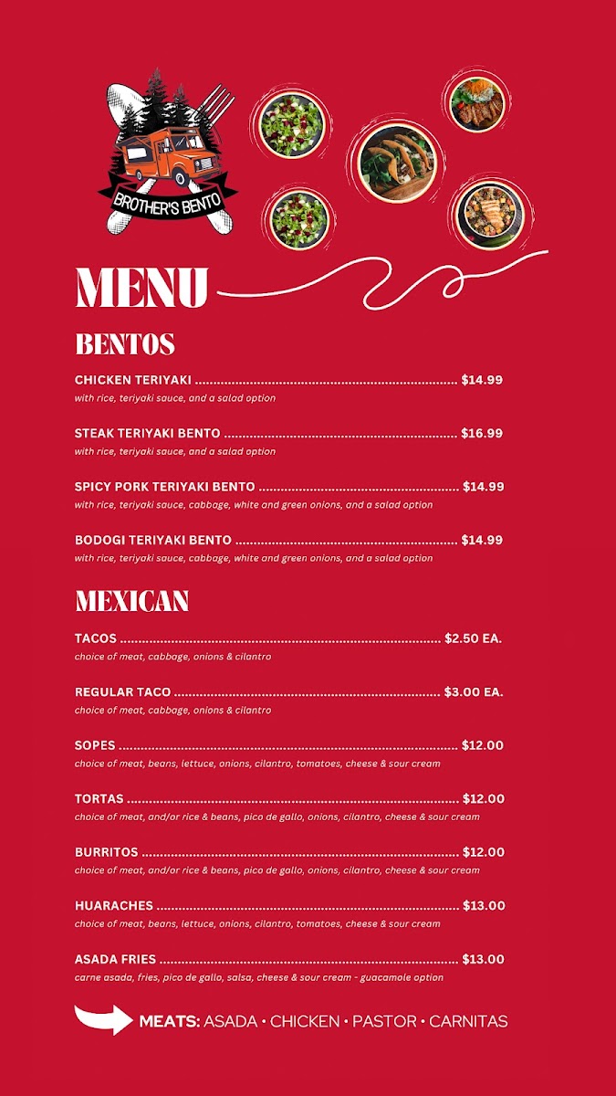 Brother’s Bento menu board