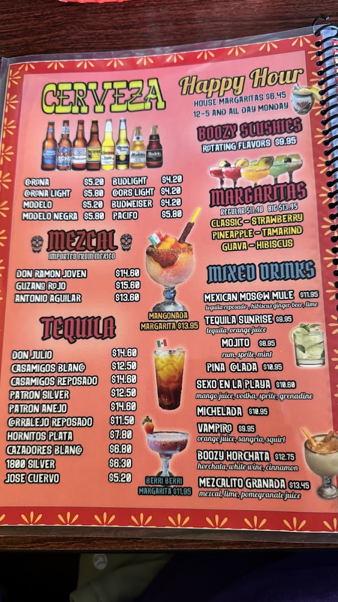 Mama Gorditas Kitchen Mexican Restaurant menu board