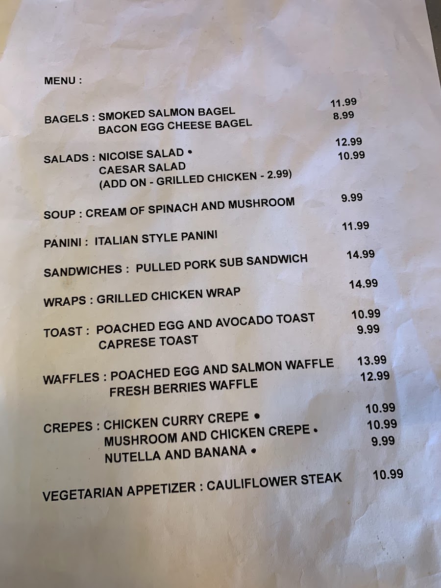 Hazel Origin Coffee LLC menu board