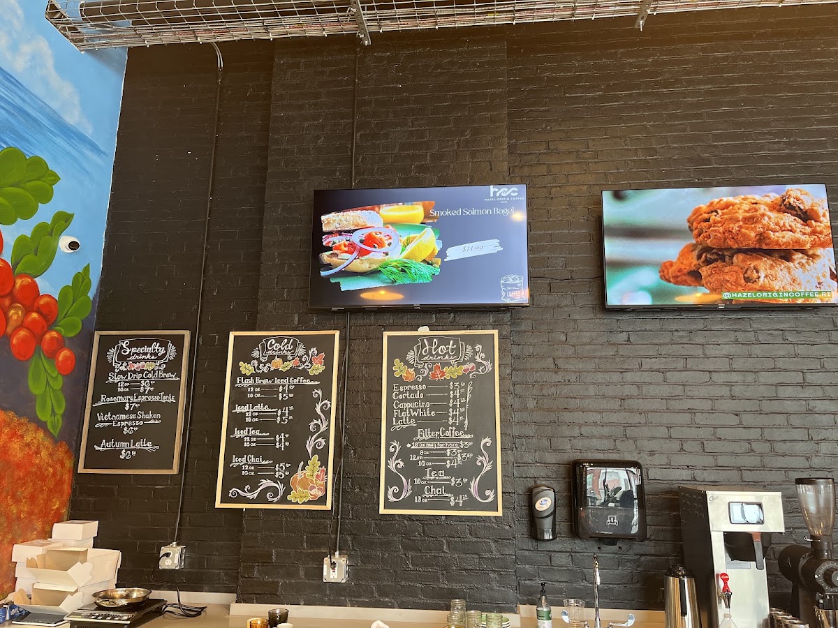 Hazel Origin Coffee LLC menu board