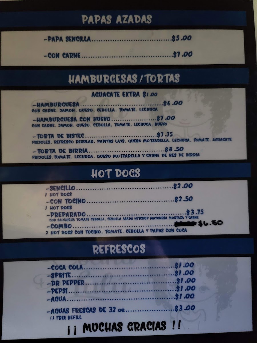 La Cocina De Lulú menu board