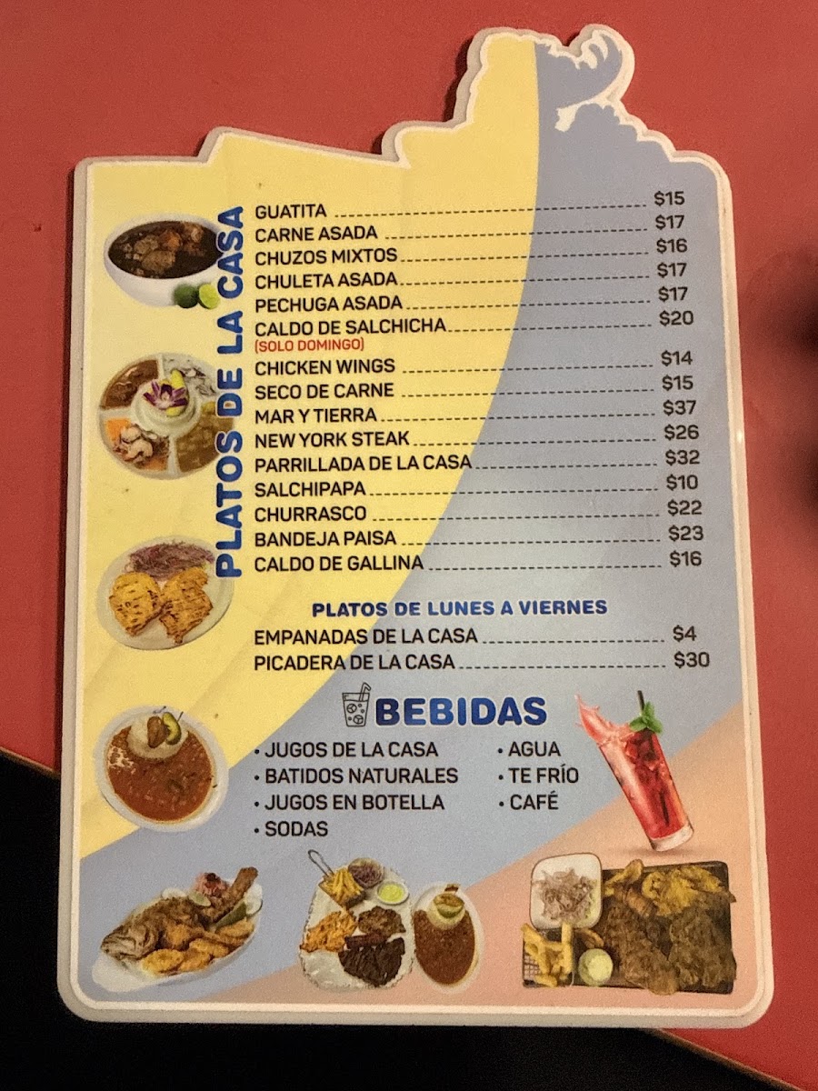 Gastronomia Paty Paty menu board