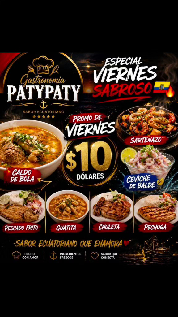 Gastronomia Paty Paty menu board