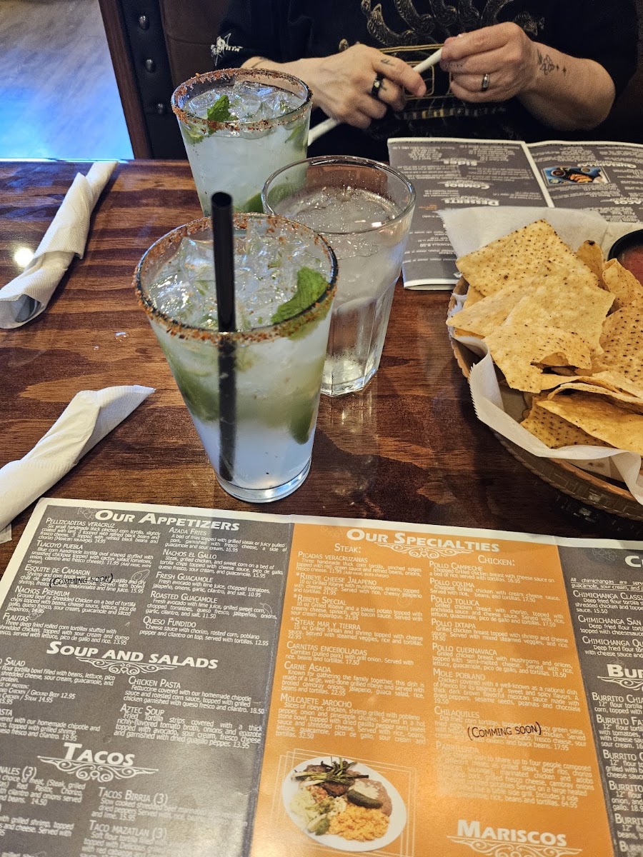 El Gallo Mexican Cuisine menu board