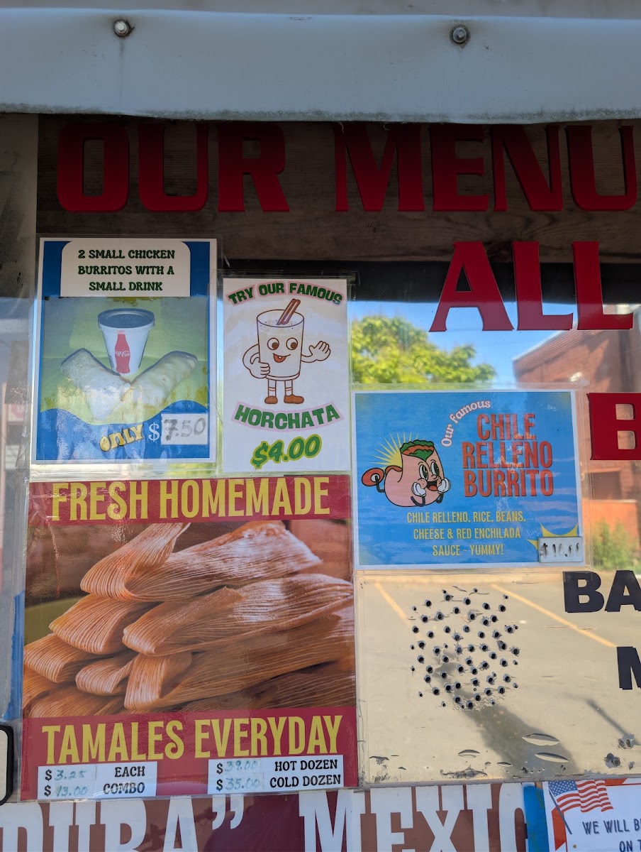La Herradura Mexican Food menu board
