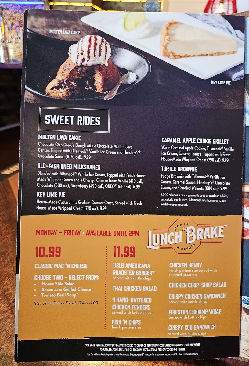 Ford's Garage Oviedo menu board