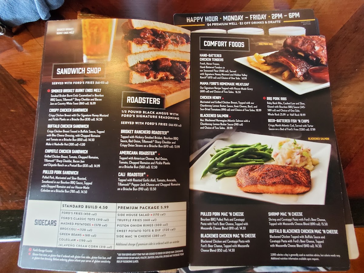 Ford's Garage Oviedo menu board