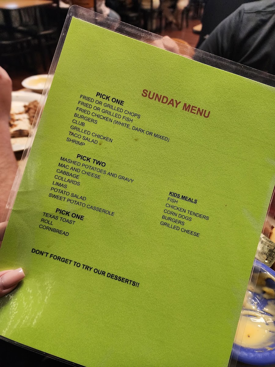 Jen’s Grill menu board