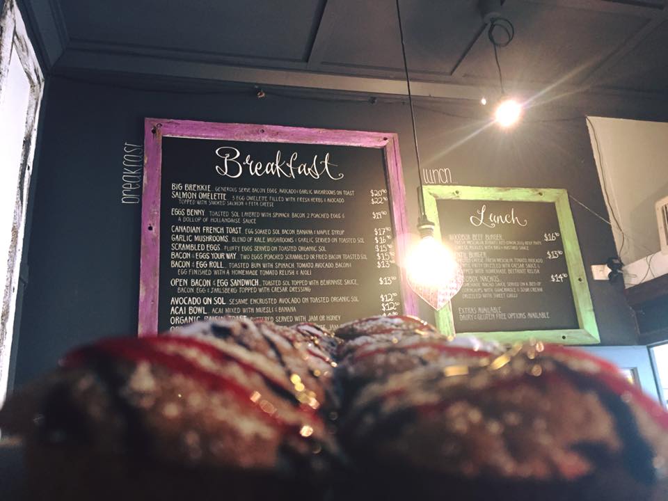 Woodbox Cafe menu board