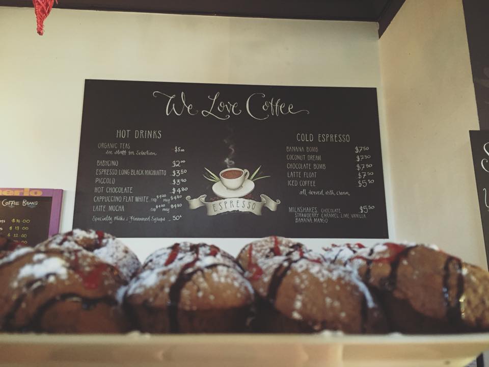 Woodbox Cafe menu board