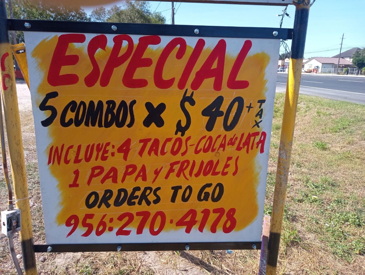 Taqueria La Morelos RB menu board