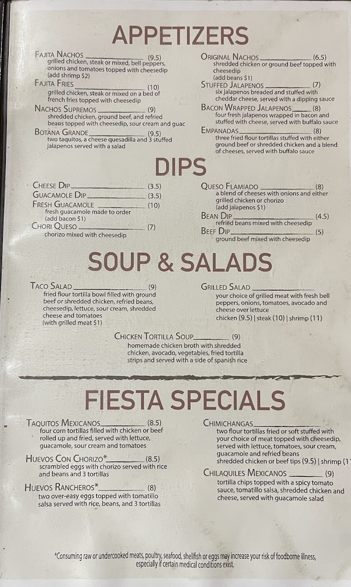 Don Julio Tequilas menu board