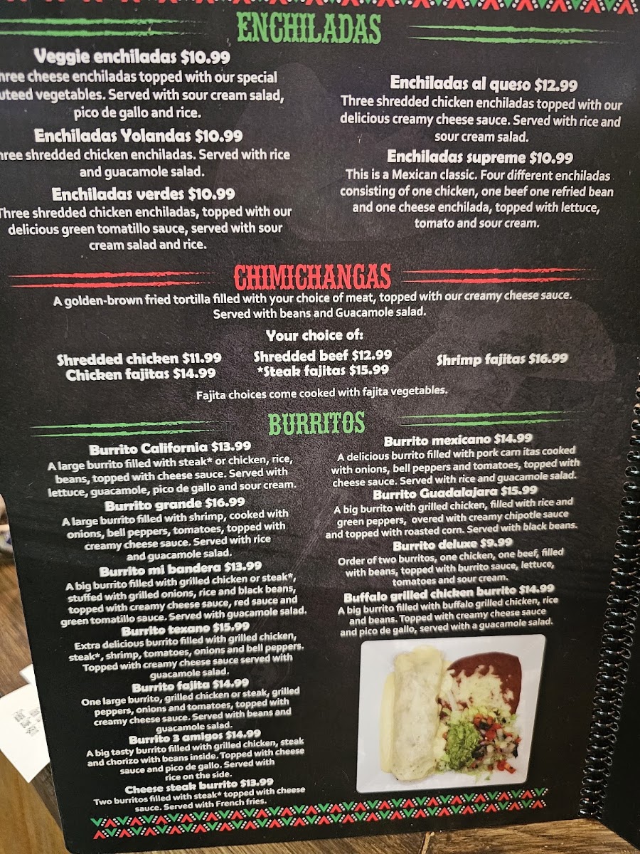 Don Julio Tequilas menu board
