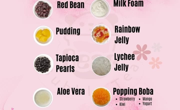 Bear Bubble Tea menu board