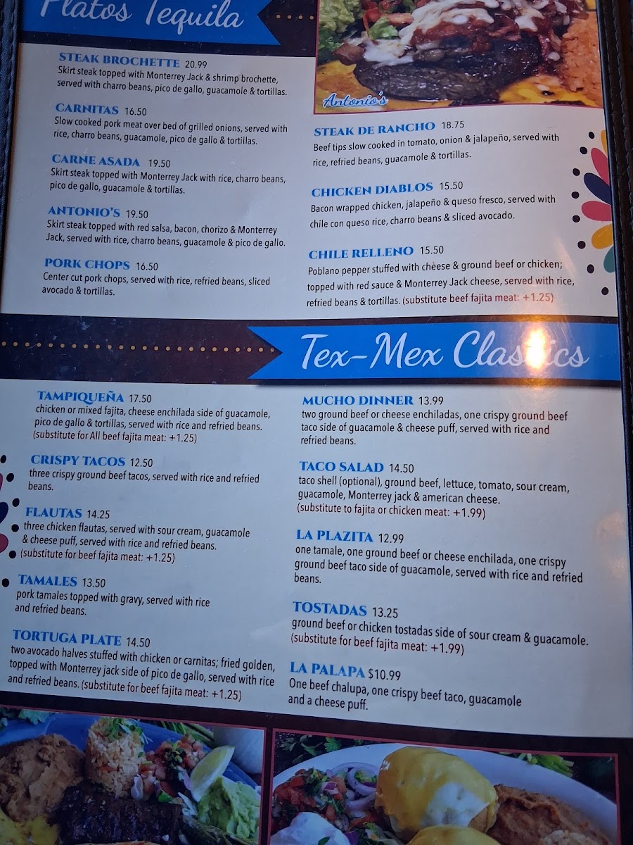 Tequila Grill menu board
