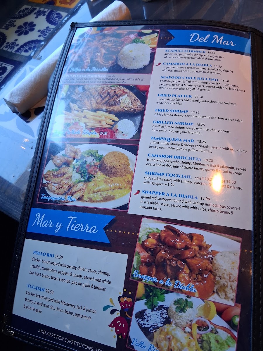 Tequila Grill menu board