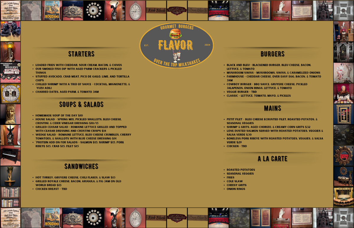 FLAVOR menu board