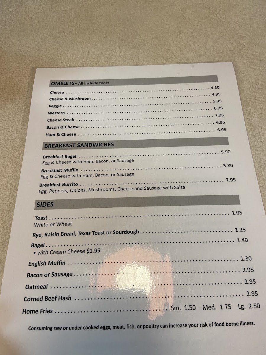 Troy Lunch menu board
