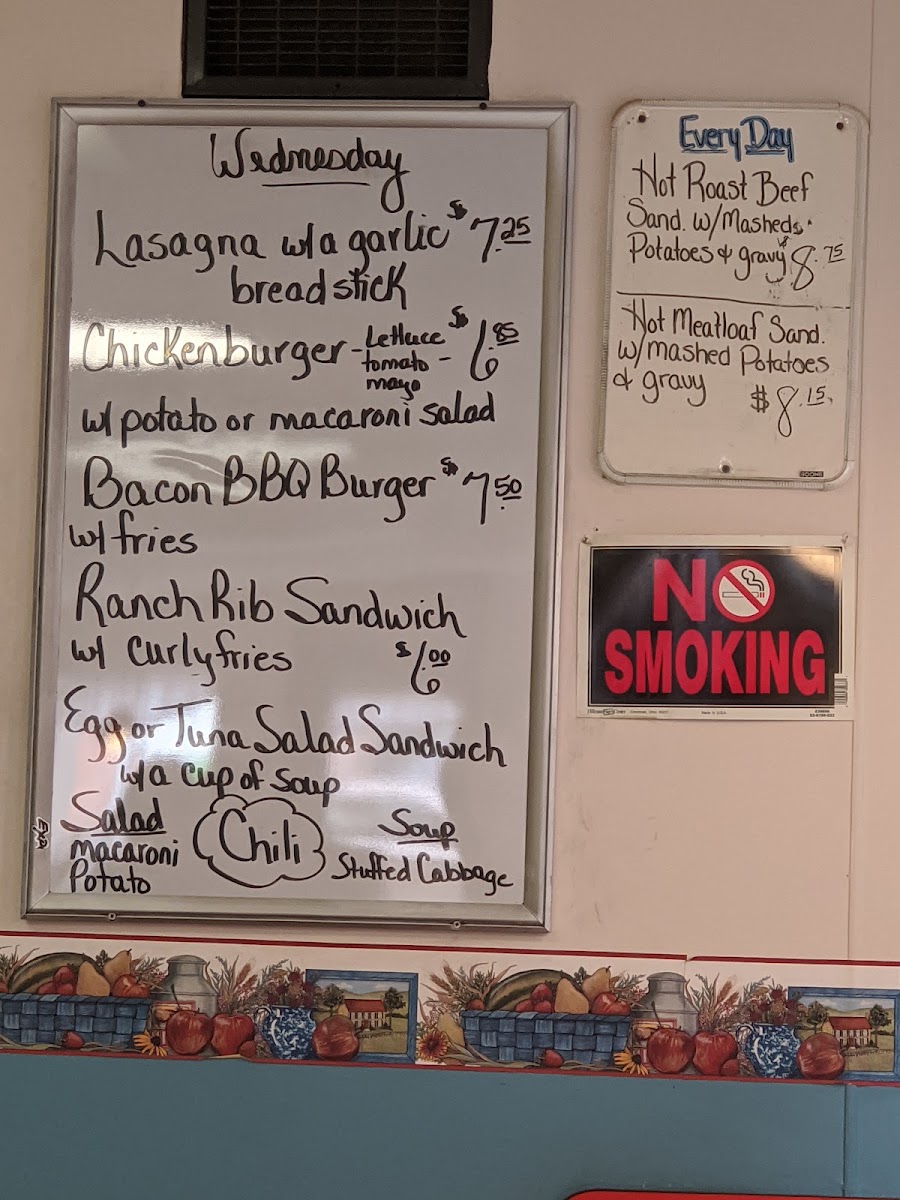 Troy Lunch menu board