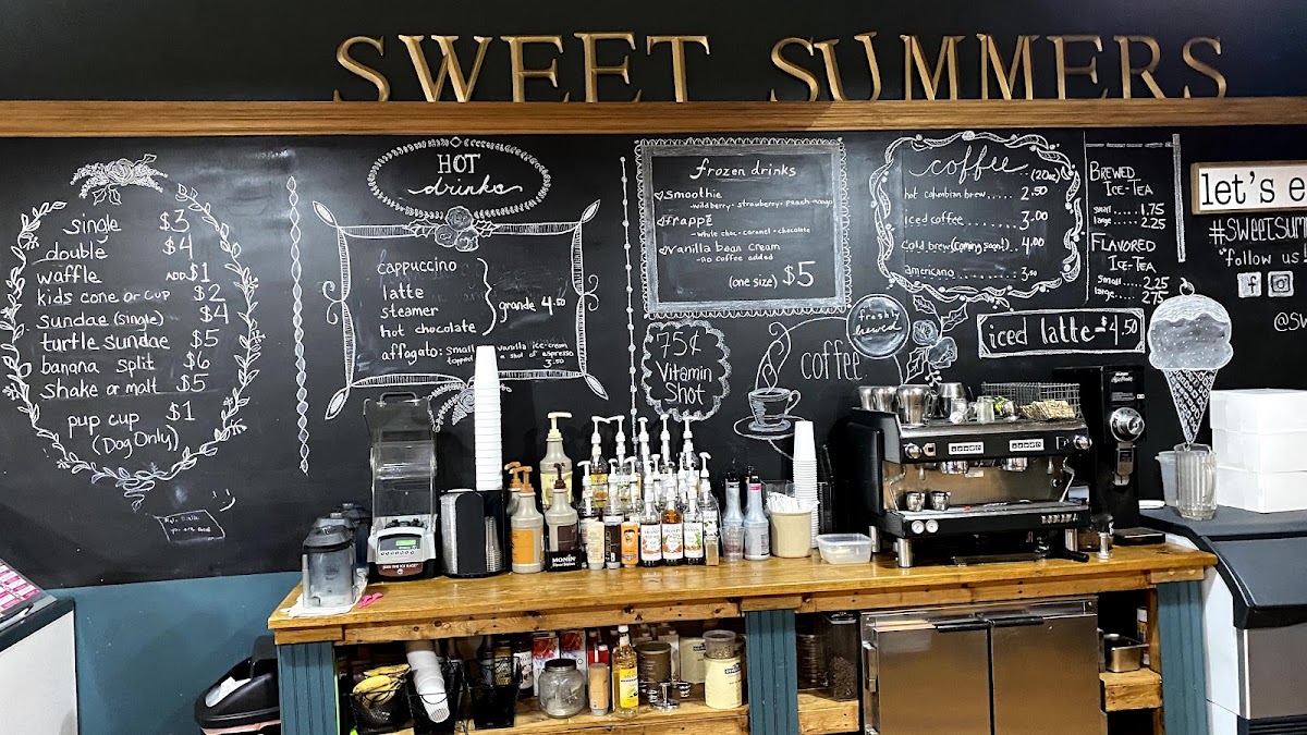 Sweet Summers menu board