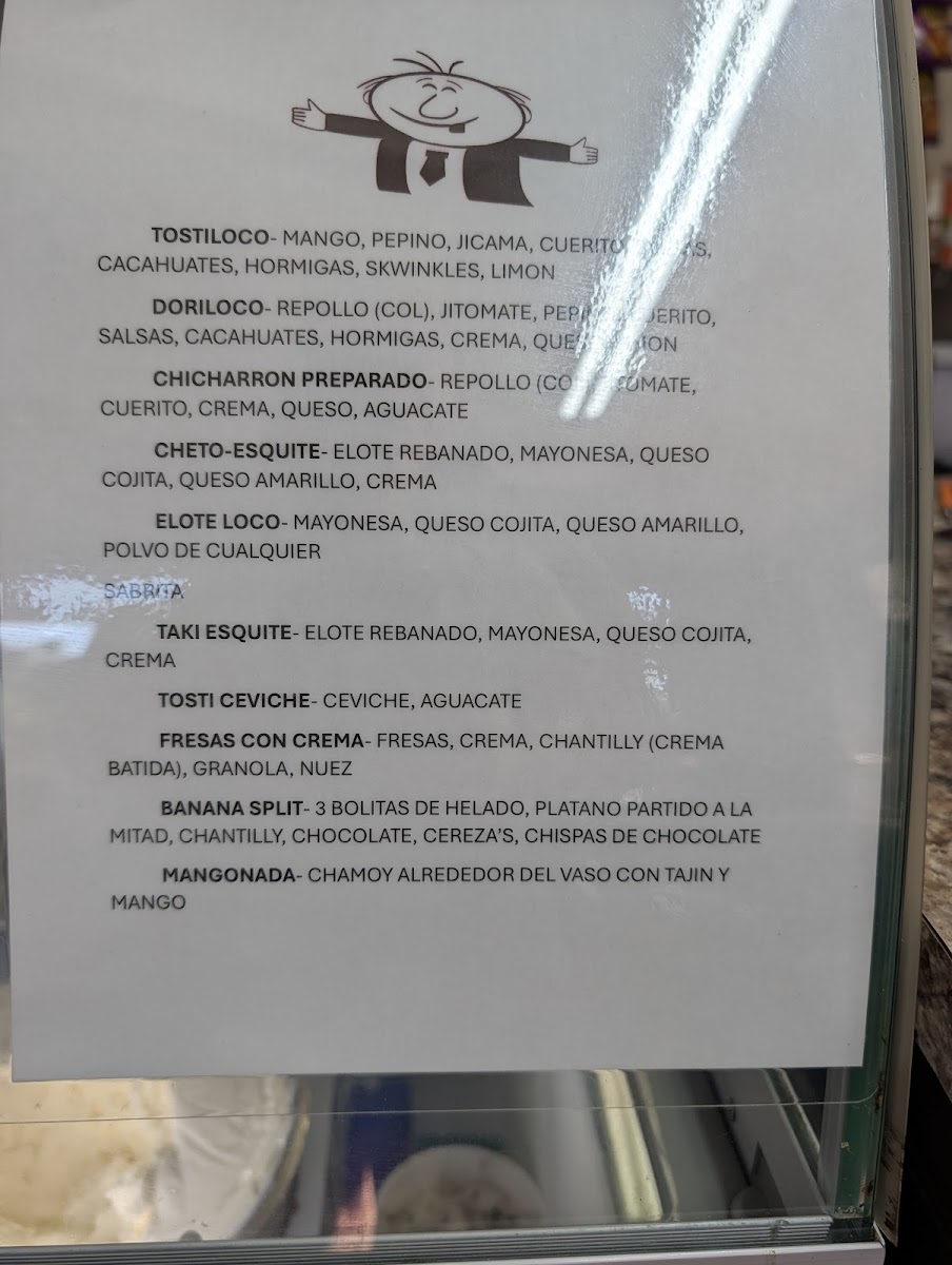 Big Daddy's Fruits and Snacks menu board
