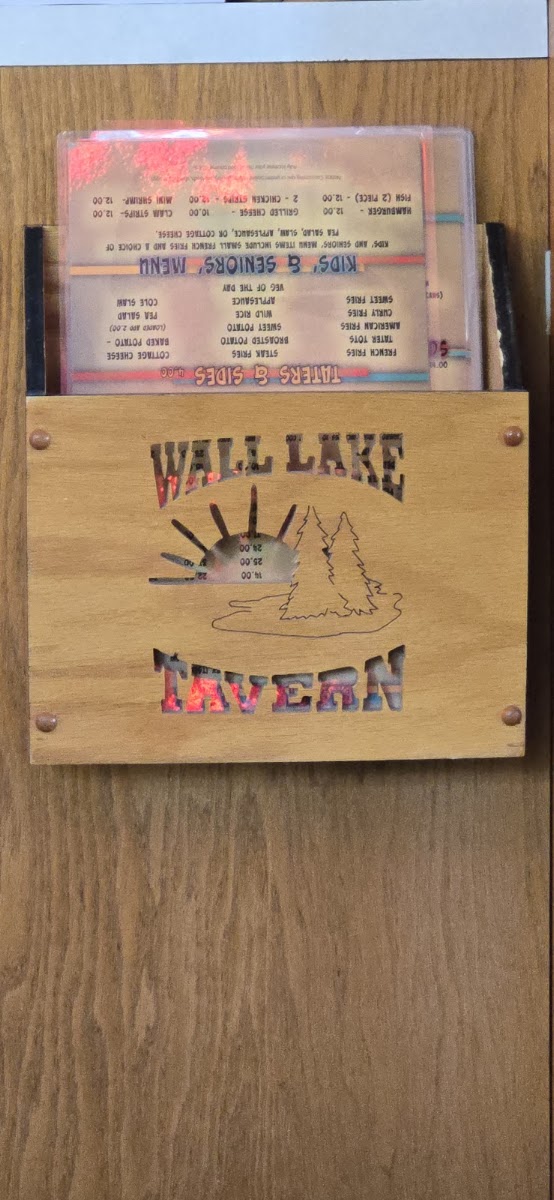 Wall Lake Tavern menu board