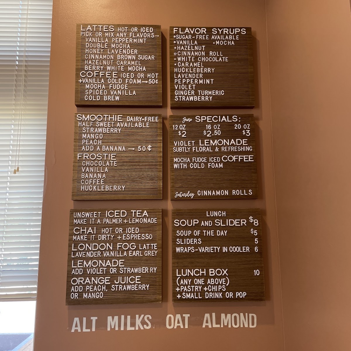 Flyleaf Bakery Cafe - Find us in the Batavia Public Library! menu board