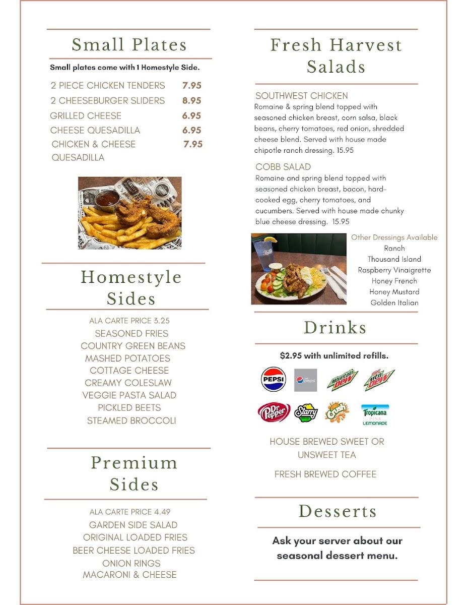 Kim’s Southern Table menu board