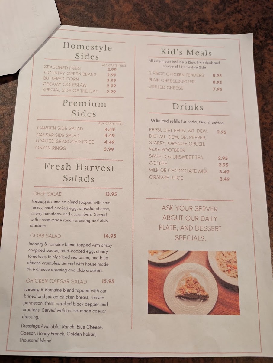 Kim’s Southern Table menu board