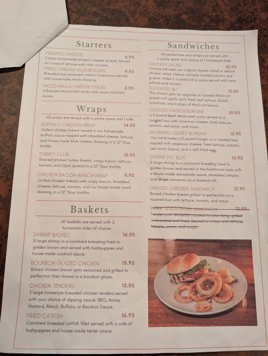 Kim’s Southern Table menu board