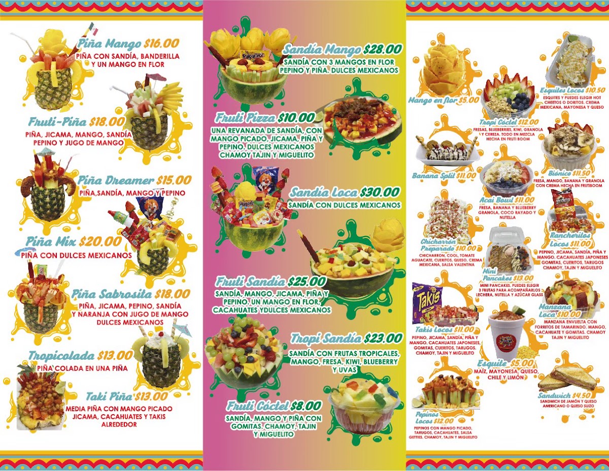 Fruti Boom menu board