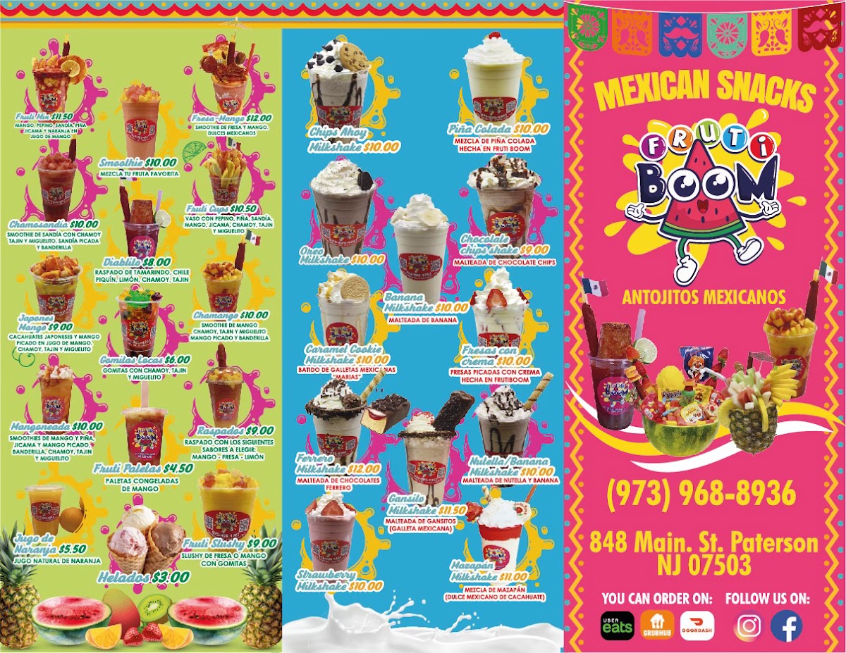 Fruti Boom menu board