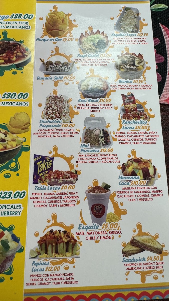 Fruti Boom menu board