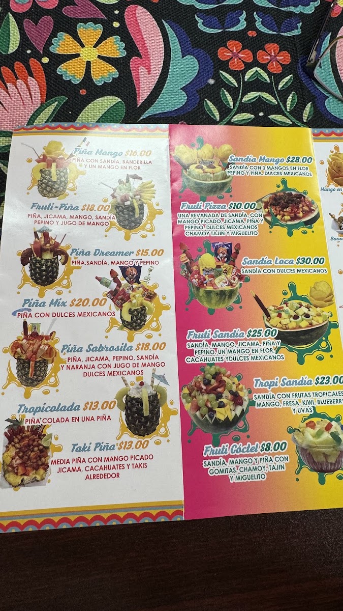Fruti Boom menu board