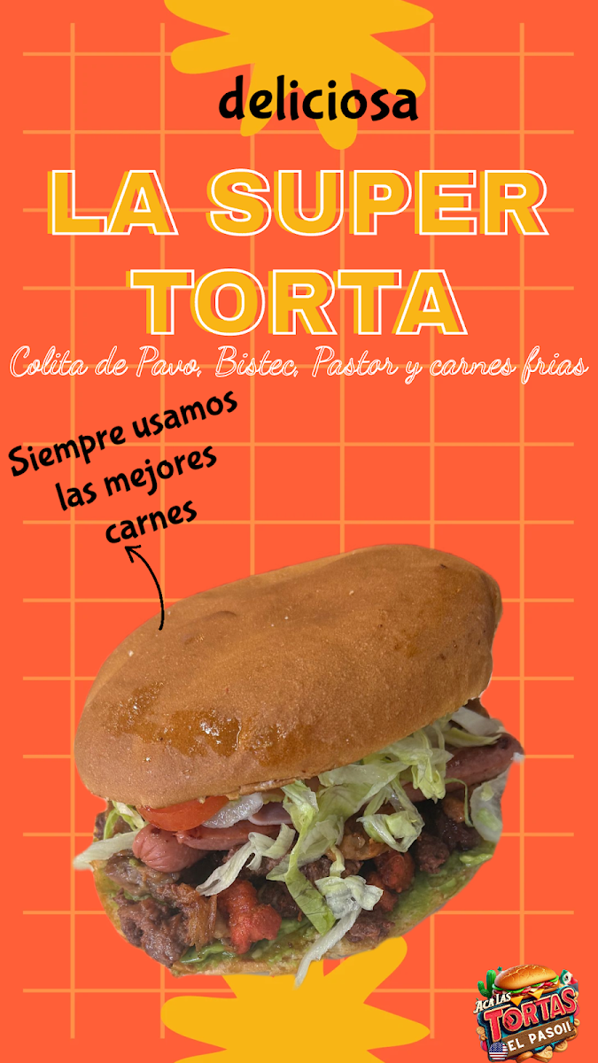 Aca Las Tortas EL PASO menu board