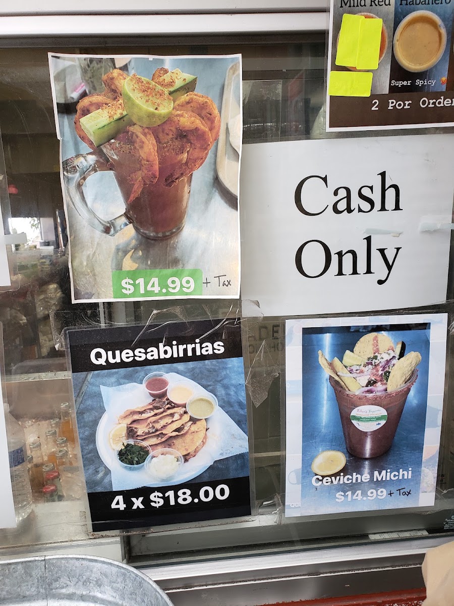 Elma’s Taqueria menu board