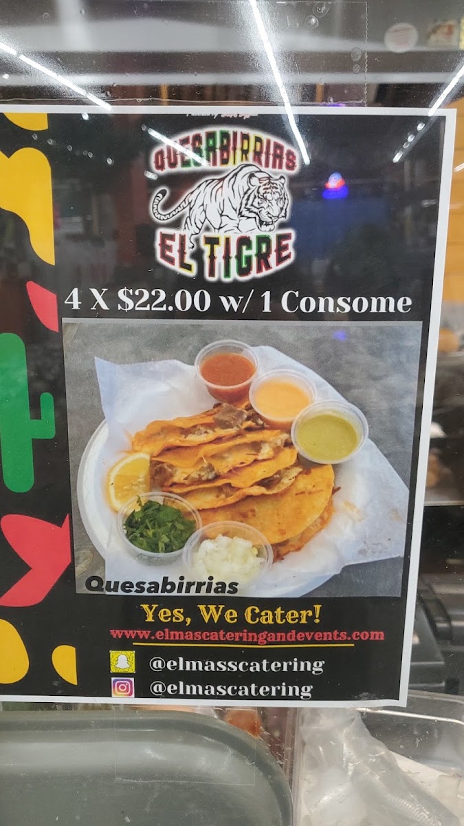 Elma’s Taqueria menu board