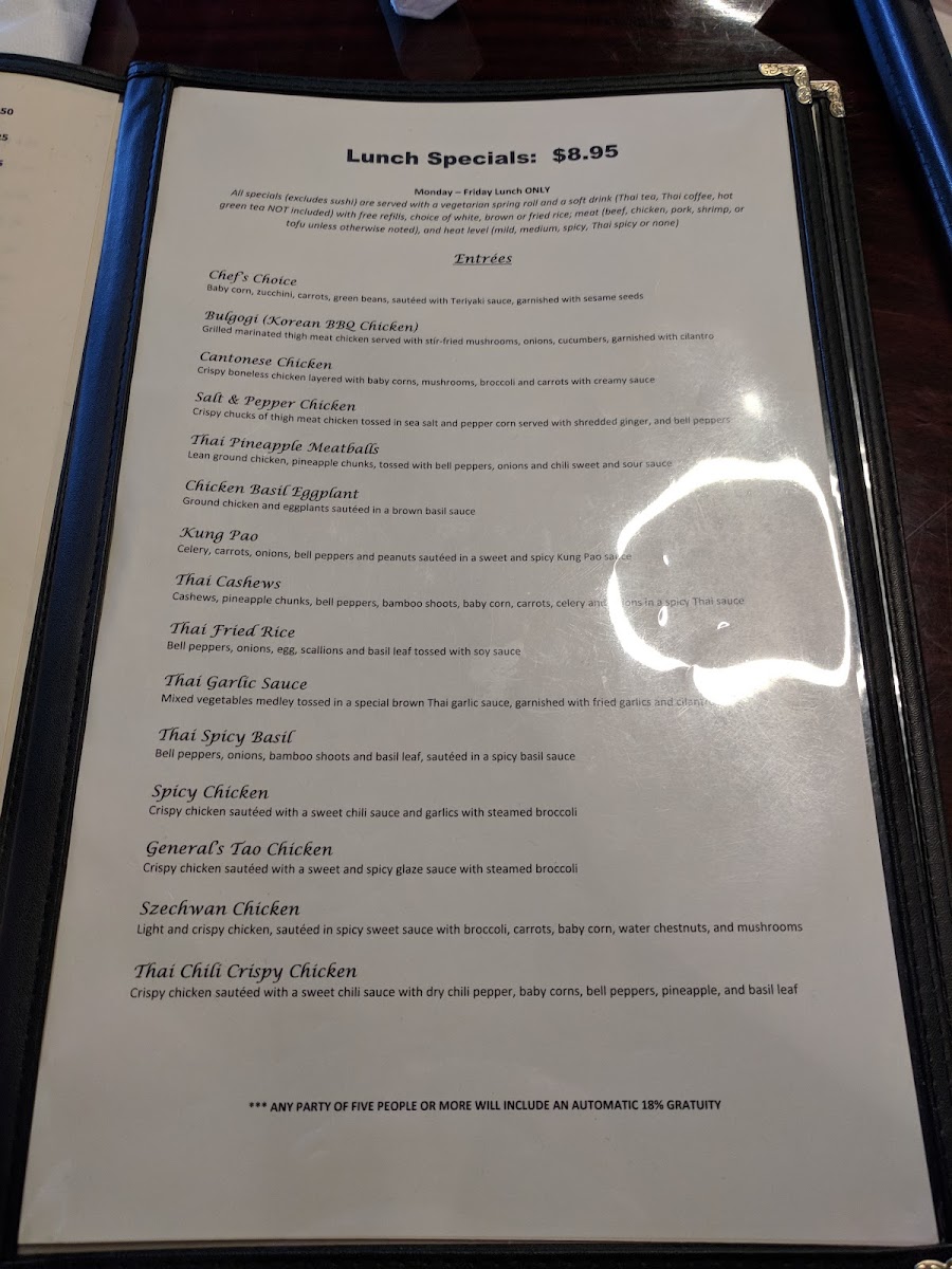 Sushi Iwa Morrisville menu board