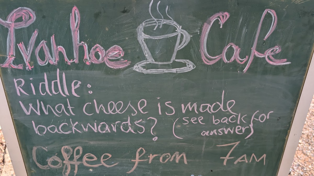 Ivanhoe Cafe menu board
