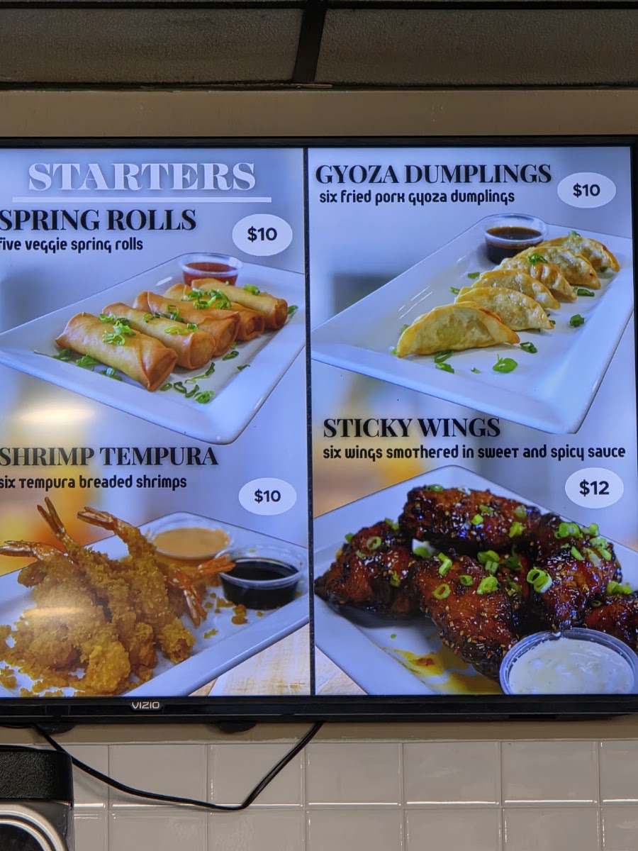 King Hibachi menu board