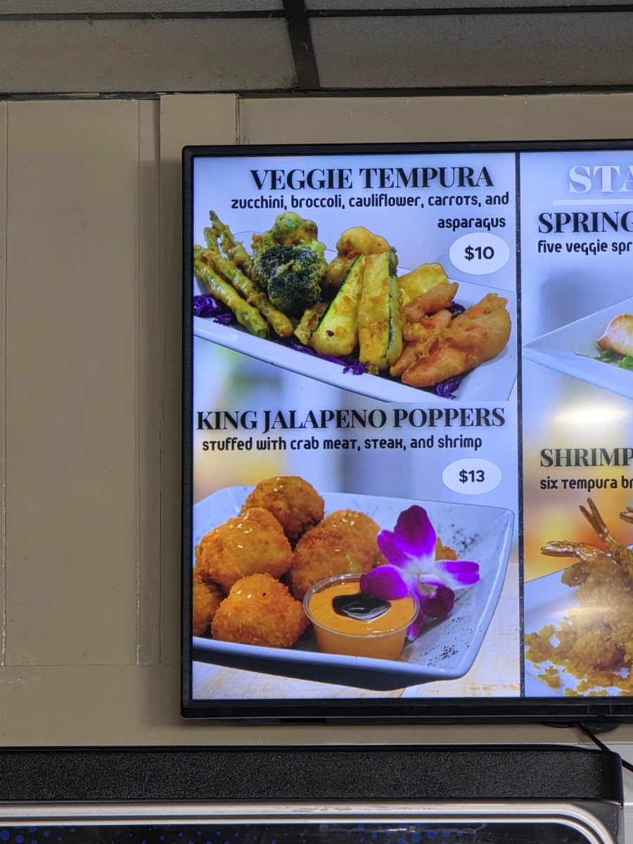 King Hibachi menu board