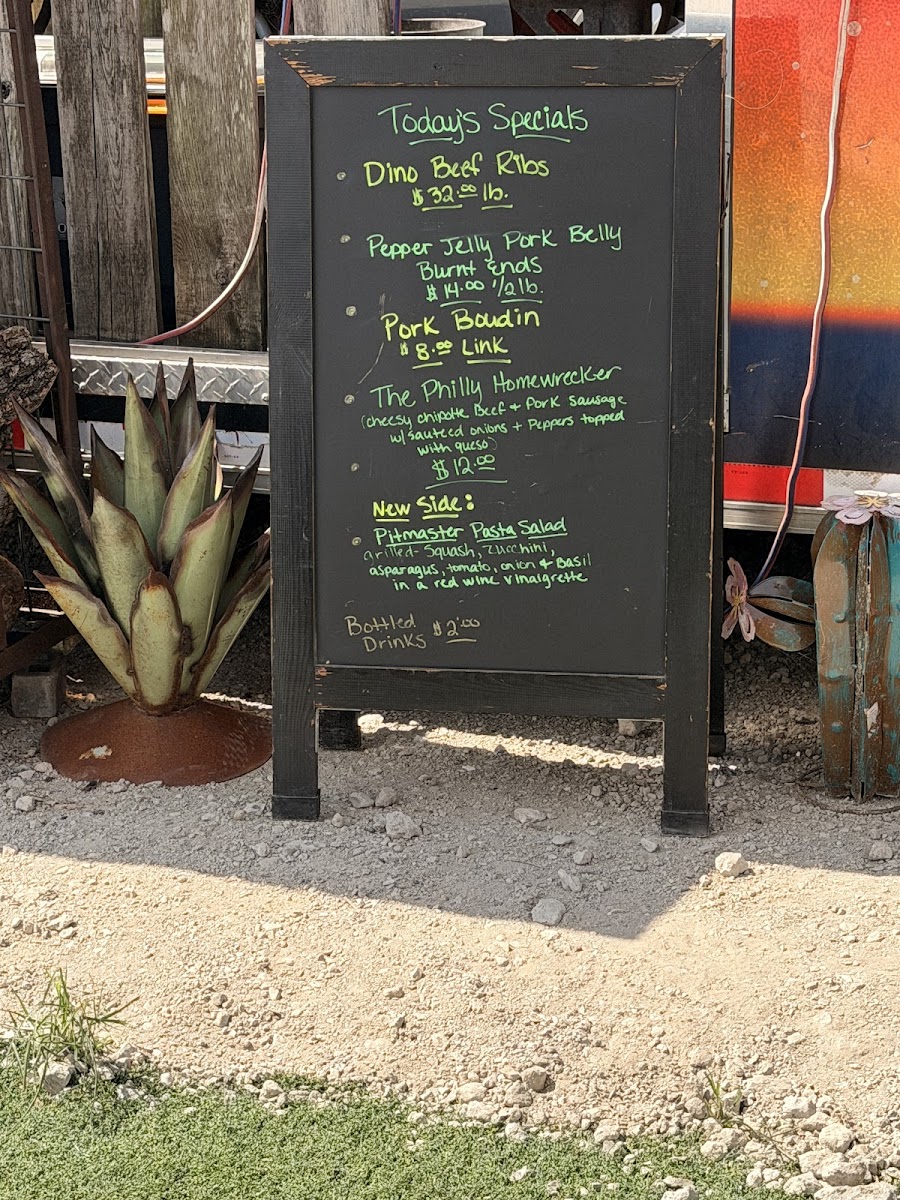 Space City BBQ Food Truck menu board
