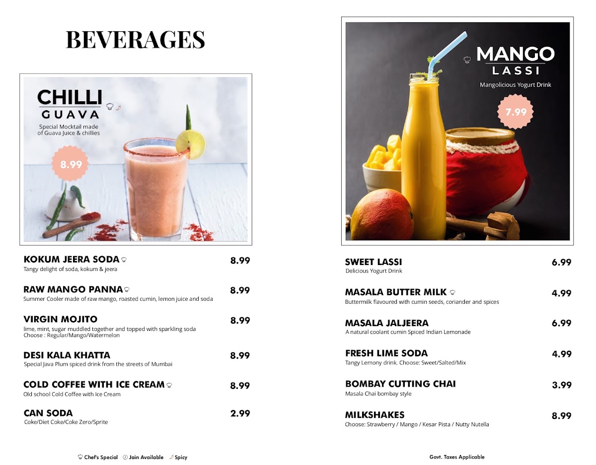 Kailash Parbat - Indian Vegetarian | Vegan Restaurant menu board