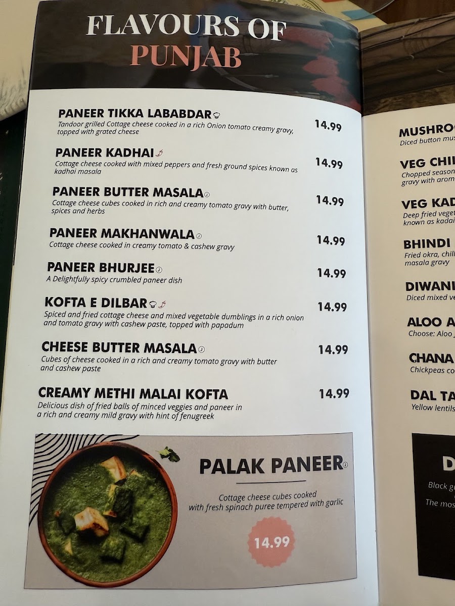 Kailash Parbat - Indian Vegetarian | Vegan Restaurant menu board