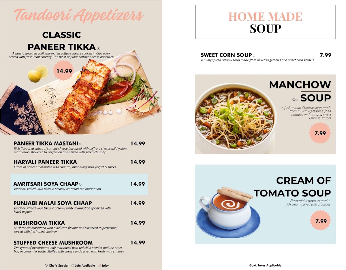 Kailash Parbat - Indian Vegetarian | Vegan Restaurant menu board