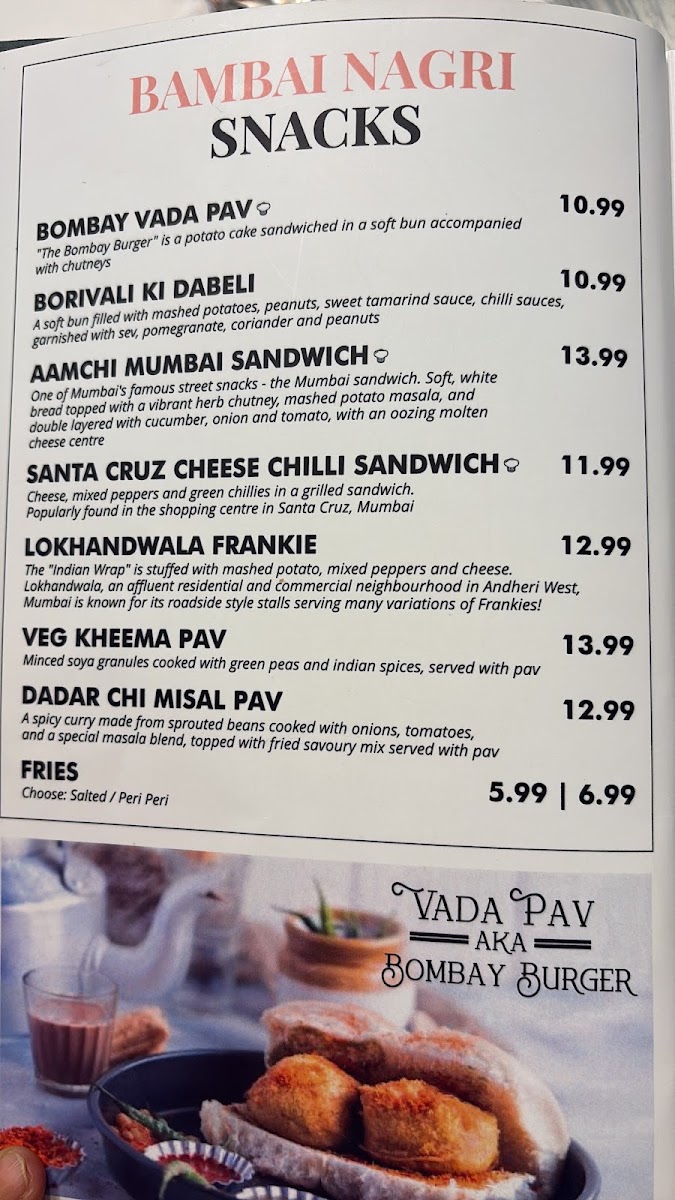 Kailash Parbat - Indian Vegetarian | Vegan Restaurant menu board